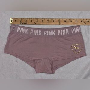 PINK Victoria's Secret Women's Mauve Boyshorts with gold puppy logo size M